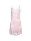 Vetements Logo-print Lace-trim Minidress In Pink