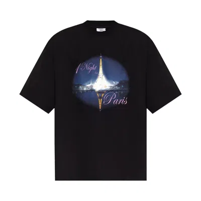 Pre-owned Vetements Night In Paris Oversized T-shirt 'washed Black' | Men's Size S
