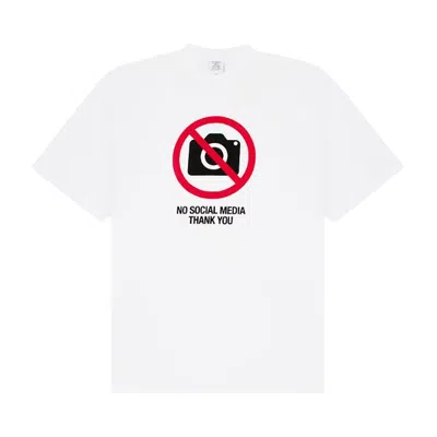 Pre-owned Vetements No Social Media T-shirt 'white'