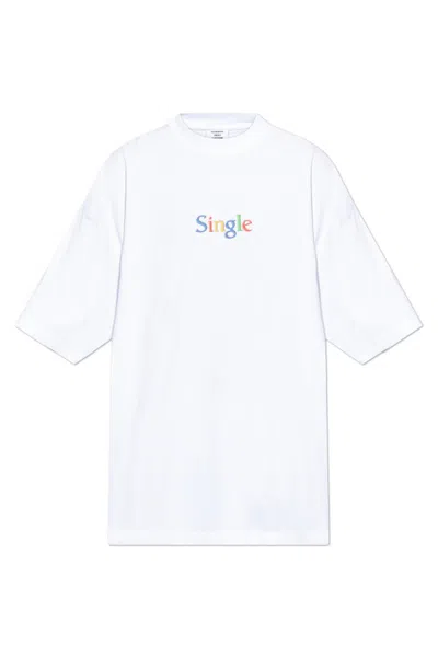 Vetements Open-necked Black Shirt In White