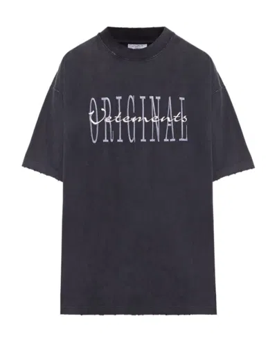 Vetements Original Logo T-shirt In Black