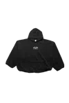 Vetements Black Oval Logo Cropped Boxy Hoodie
