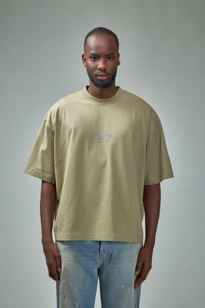 Vetements Oval Logo Cropped Boxy T-shirt In Brown