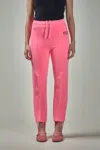 Vetements Oval Logo Fitted Sweatpants With Removable Straps In Pink & Purple