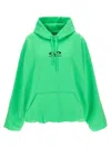 Vetements Oval Logo Hoodie With Drawstring Hood In Green