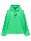 Vetements Oval Logo Hoodie With Drawstring Hood In Green