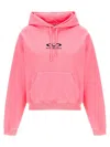 Vetements Oval Logo Hoodie With Drawstring Hood In Pink