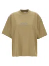 Vetements Taupe Oval Logo T-shirt In Brown