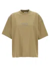 Vetements Taupe Oval Logo T-shirt In Brown