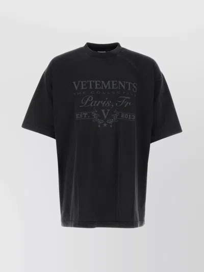 Vetements Oversize Crew Neck T-shirt In Black