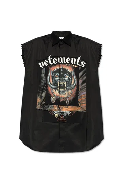 Vetements Oversize Sleeveless Shirt In Black