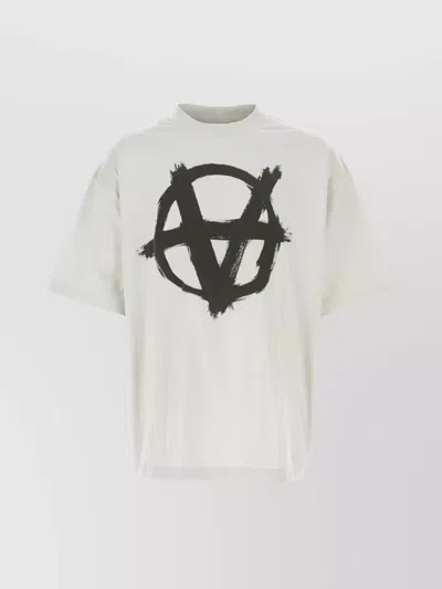Vetements Oversize T-shirt With Double Anarchy Print In White