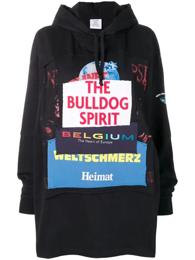 Vetements Oversized Bulldog Hoodie In Black