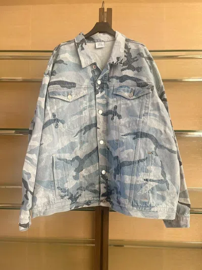 Pre-owned Vetements Oversized Denim Jacket In Grey Camo