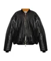 Vetements Long Sleeve Leather Jacket In Black