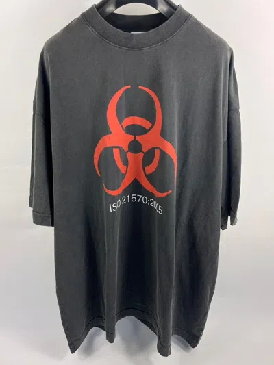 Pre-owned Vetements Oversized Printed Cotton T-shirt In Faded Black