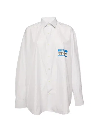 Pre-owned Vetements Oversized Striped Shirt In White