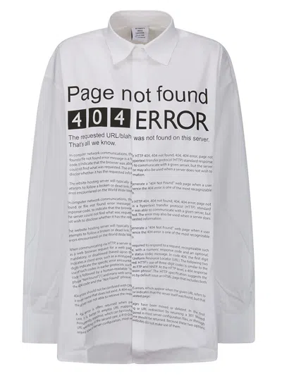 Vetements Page Not Found Shirt In White