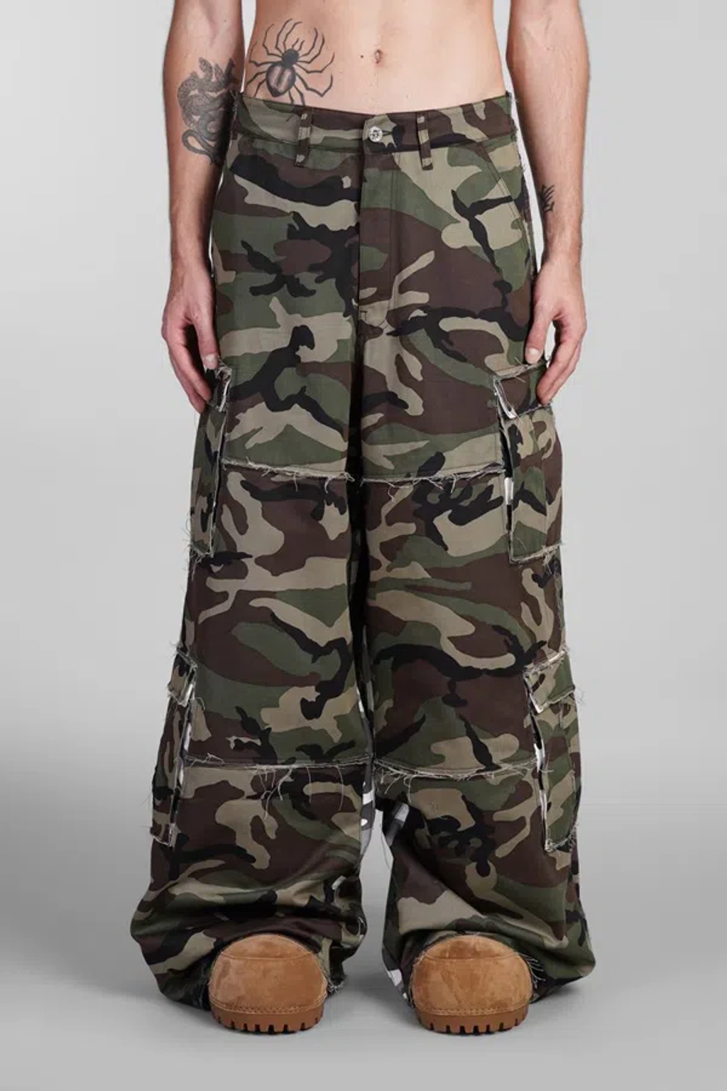 Vetements Khaki Patched Camo Cargo Pants In Camouflage | ModeSens