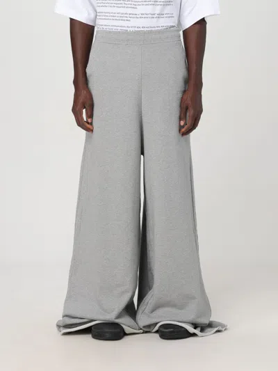 Vetements Grey Embroidered Sweatpants In Grau