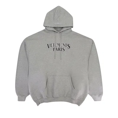 Pre-owned Vetements Paris Logo Hoodie 'grey' | Men's Size M