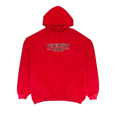 Pre-owned Vetements Paris Logo Hoodie 'red' | Men's Size M