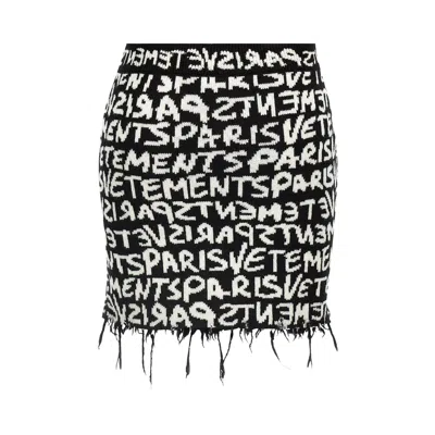 Pre-owned Vetements Paris Monogram Mini Skirt 'black/white' | Men's Size Xs