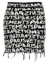 Vetements Paris Monogram High-waisted Mini Skirt In White/black