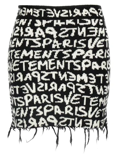 VETEMENTS VETEMENTS PARIS MONOGRAM MINI SKIRT