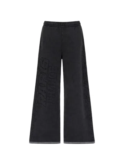 Vetements Paris Letter Embroidered Sweatpants In Black