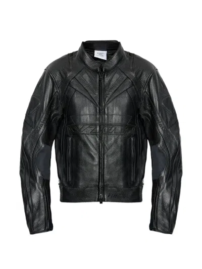 Vetements Patterned Leather Jacket In Black