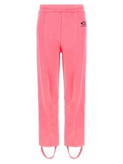 VETEMENTS PINK OVAL LOGO JOGGERS