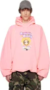 VETEMENTS PINK 'PRINCESS KENNY' CROPPED BOXY HOODIE