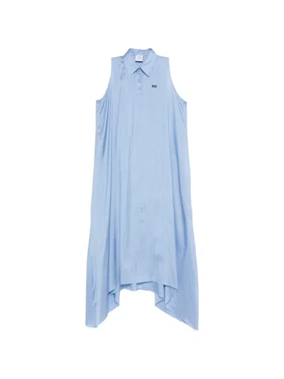 Vetements Pinstripe Sleeveless Dress In Blue