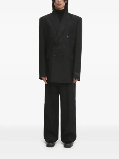 Vetements Pinstripe Trousers In Black