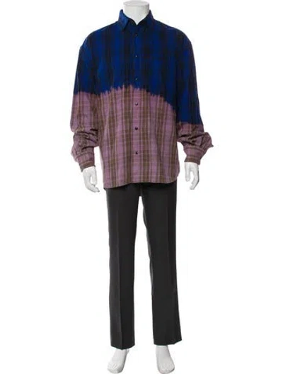 Pre-owned Vetements Plaid Flannel Plaid Print Shirt W/ Tags In Blue