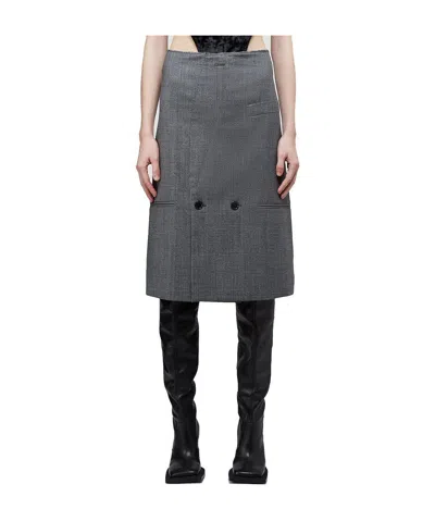 Vetements Plaid Straight Tube Skirt In Black