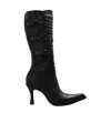 Vetements Studded Leather Boots In Black