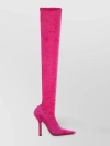 Vetements Velvet Over-the-knee Boomerang Boots In Pink