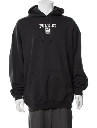 Pre-owned Vetements Polizei Graphic Print Hoodie W/ Tags In Black