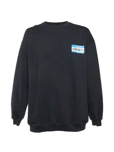 Pre-owned Vetements Print-detail Long-sleeve Sweatshirt In Black