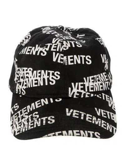 Pre-owned Vetements Printed Baseball Cap In Black