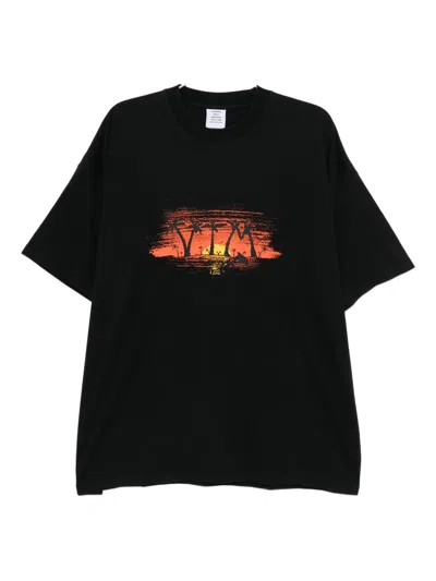 Vetements Printed Cotton T-shirt In Black