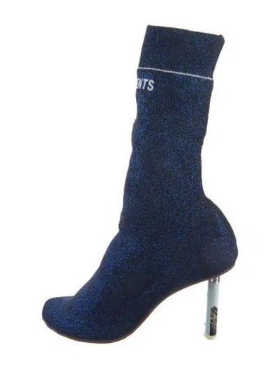 Pre-owned Vetements Printed Glitter Accents Sock Boots