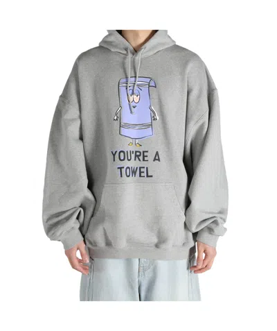 Vetements Printed Hoodie In Gray