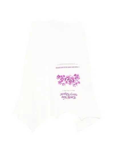 Vetements Printed Pattern Midi Skirt In White