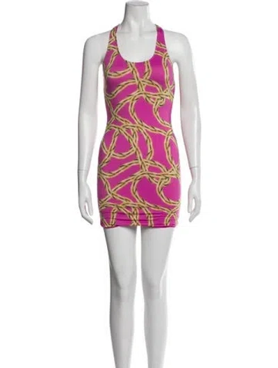 Pre-owned Vetements Printed Mini Dress In Pink