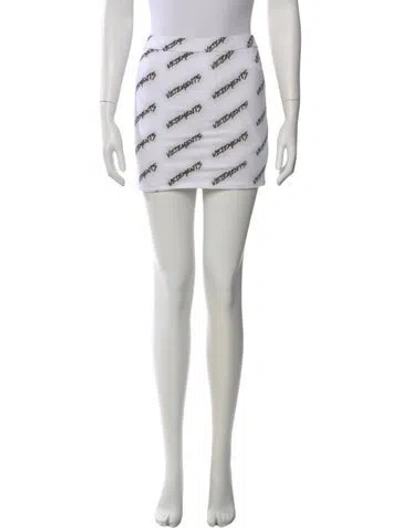 Pre-owned Vetements Printed Mini Skirt In White