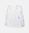 Vetements Printed Pleated Cotton Miniskirt In White