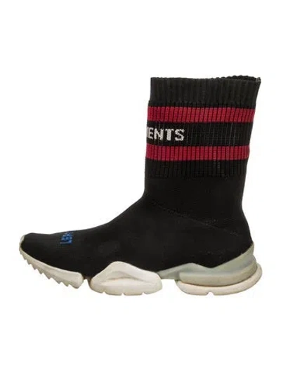 Pre-owned Vetements Printed Sock Sneakers In Black